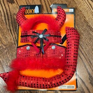 Devil accessory set: headband, garter, tail NWT